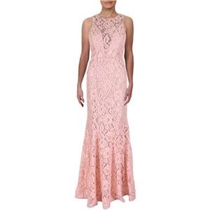 Xscape Pink Lace Maxi Dress